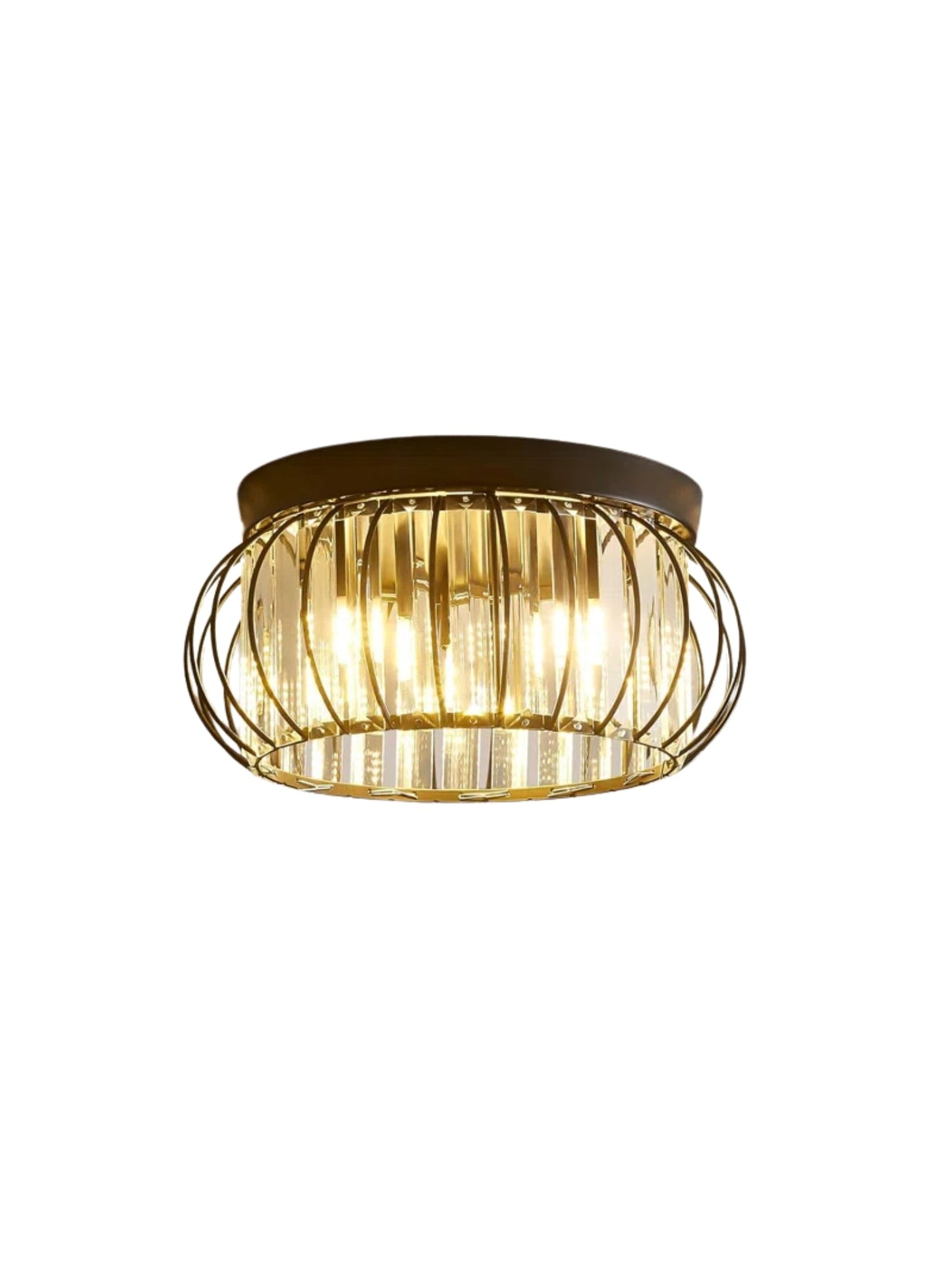 Modern Semi Recessed Crystal Ceiling Lamp