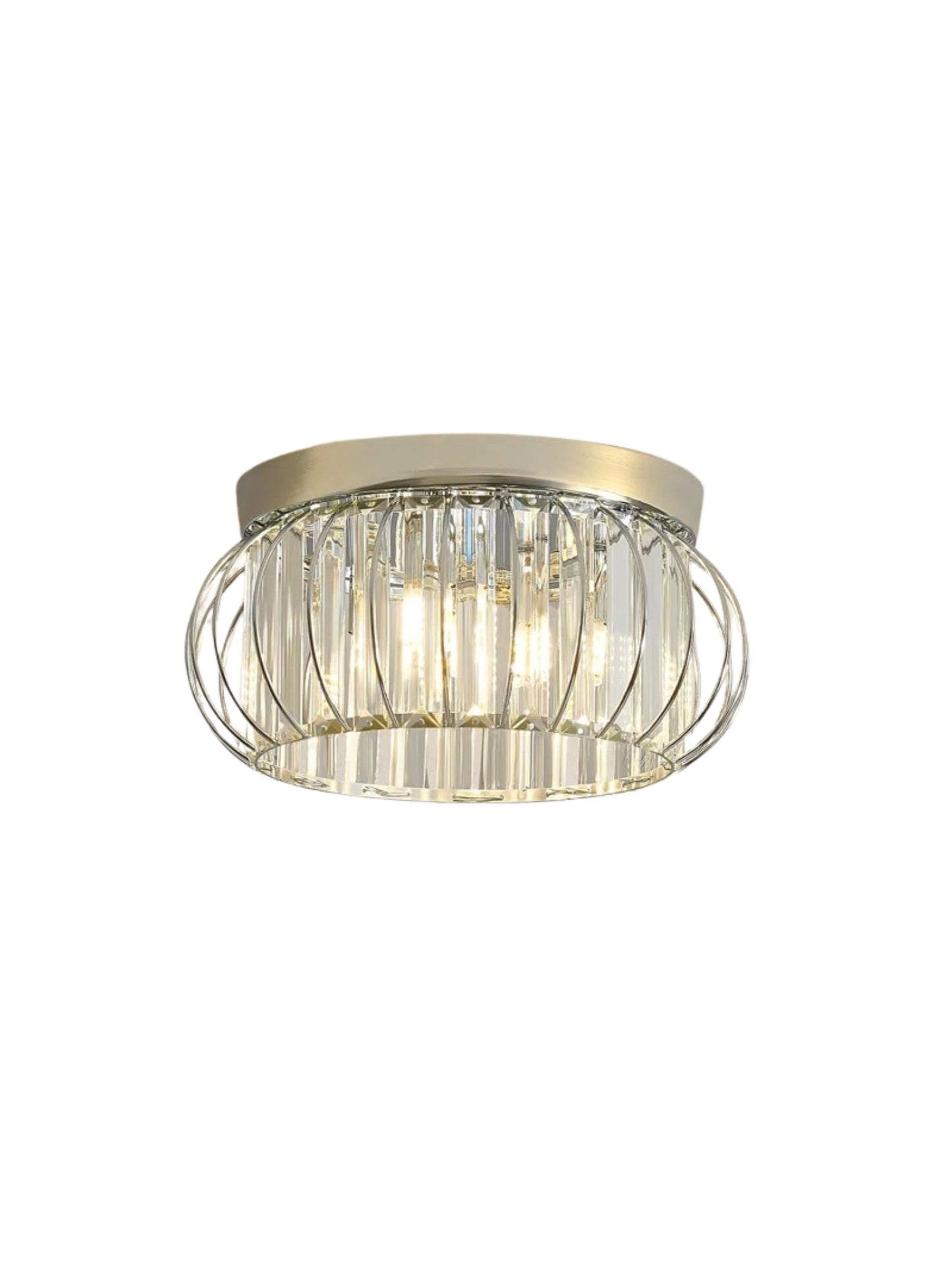 Modern Semi Recessed Crystal Ceiling Lamp