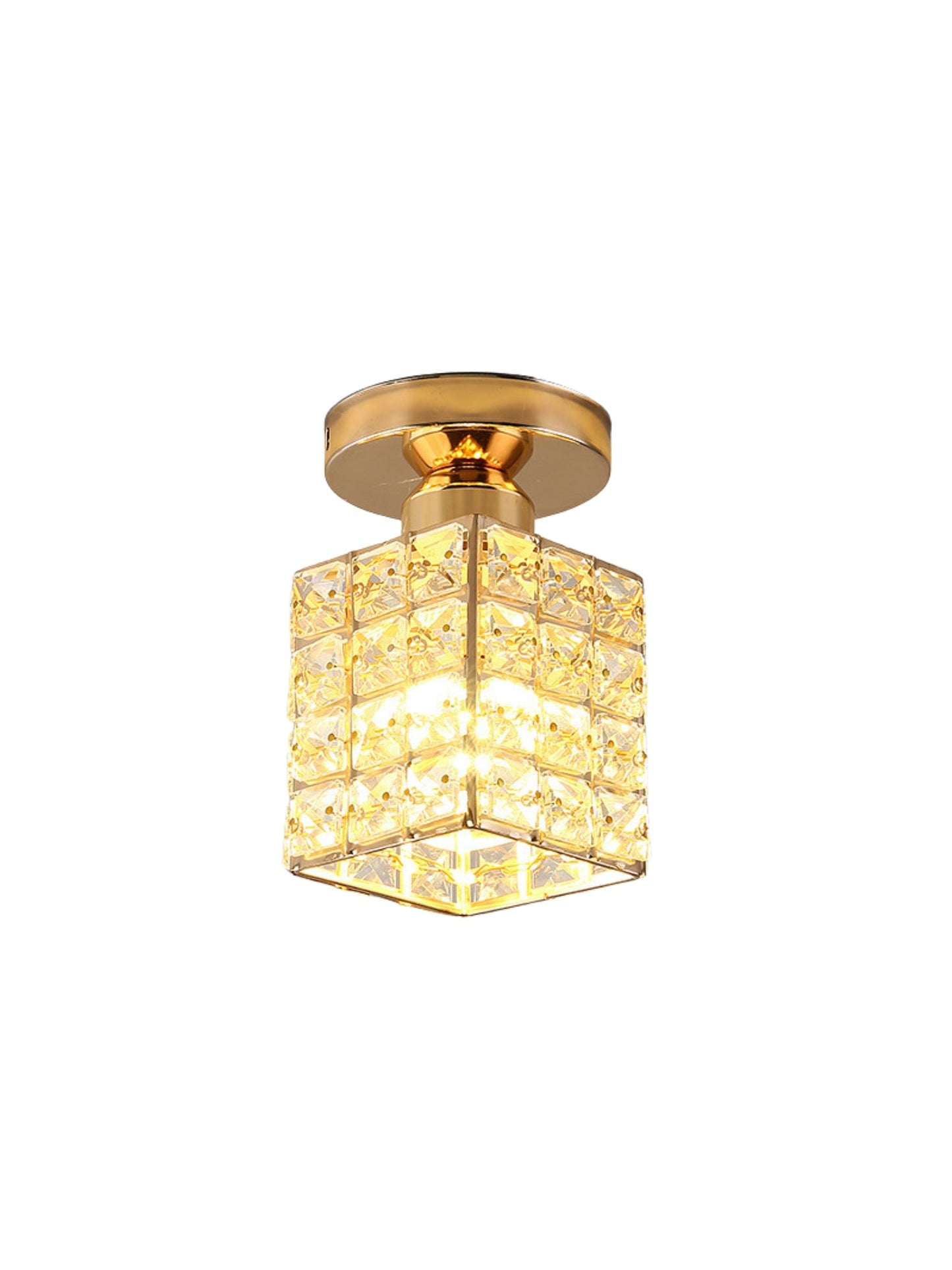 Modern Semi Recessed Crystal Ceiling Lamp