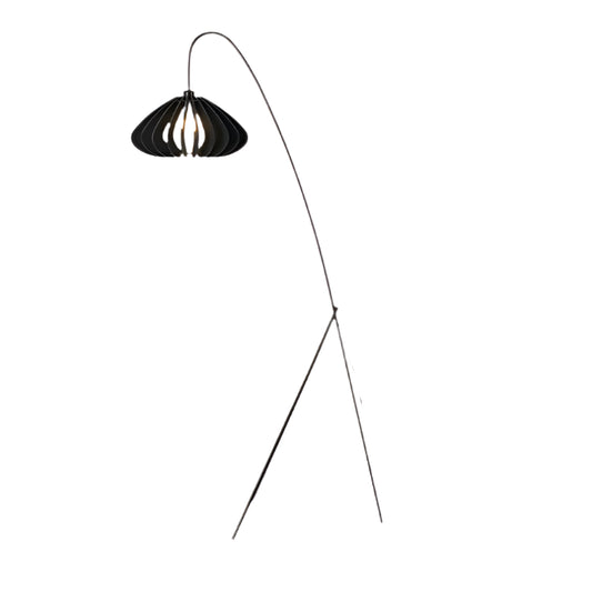 Chic Pumpkin Shade Ambient Fishing Floor Lamp With Charming Handcrafted Felt For Bedroom