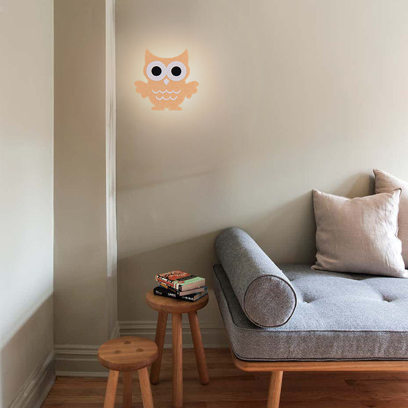 Cozy Minimalist Felt Owl Wall Lamp With Mesmerizing Sapphire Color For Kids Room And Study 2