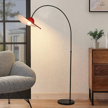 Creative Simple Flying Disc Floor Lamp With Soft Touch Red Felt For Living Room 2