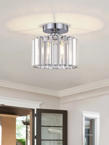 Modern Semi Recessed Crystal Ceiling Lamp
