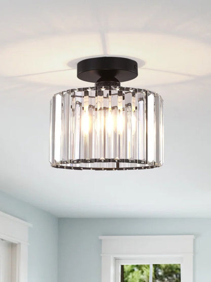 Modern Semi Recessed Crystal Ceiling Lamp