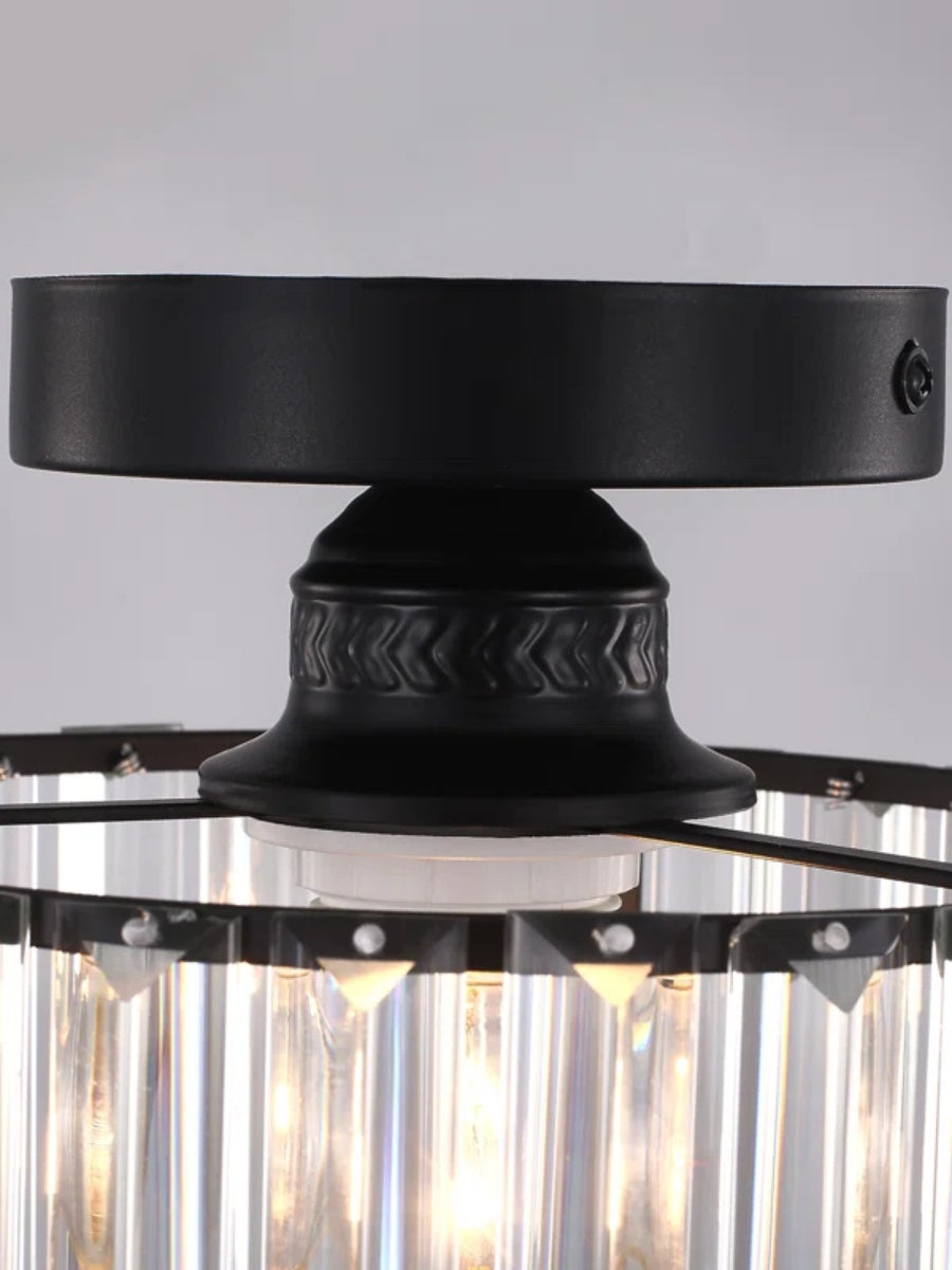 Modern Semi Recessed Crystal Ceiling Lamp