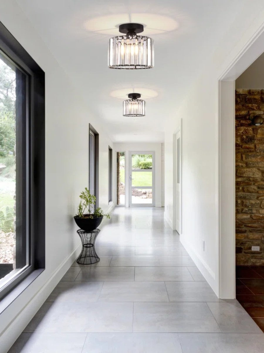 Modern Semi Recessed Crystal Ceiling Lamp