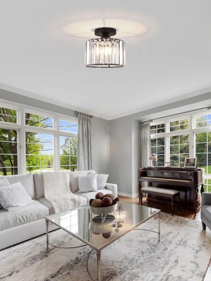 Modern Semi Recessed Crystal Ceiling Lamp