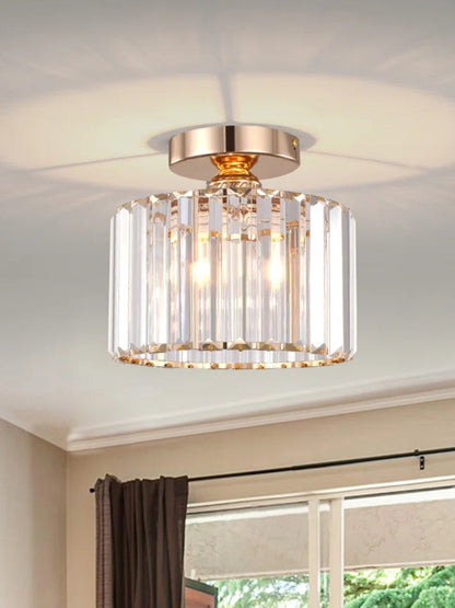 Modern Semi Recessed Crystal Ceiling Lamp
