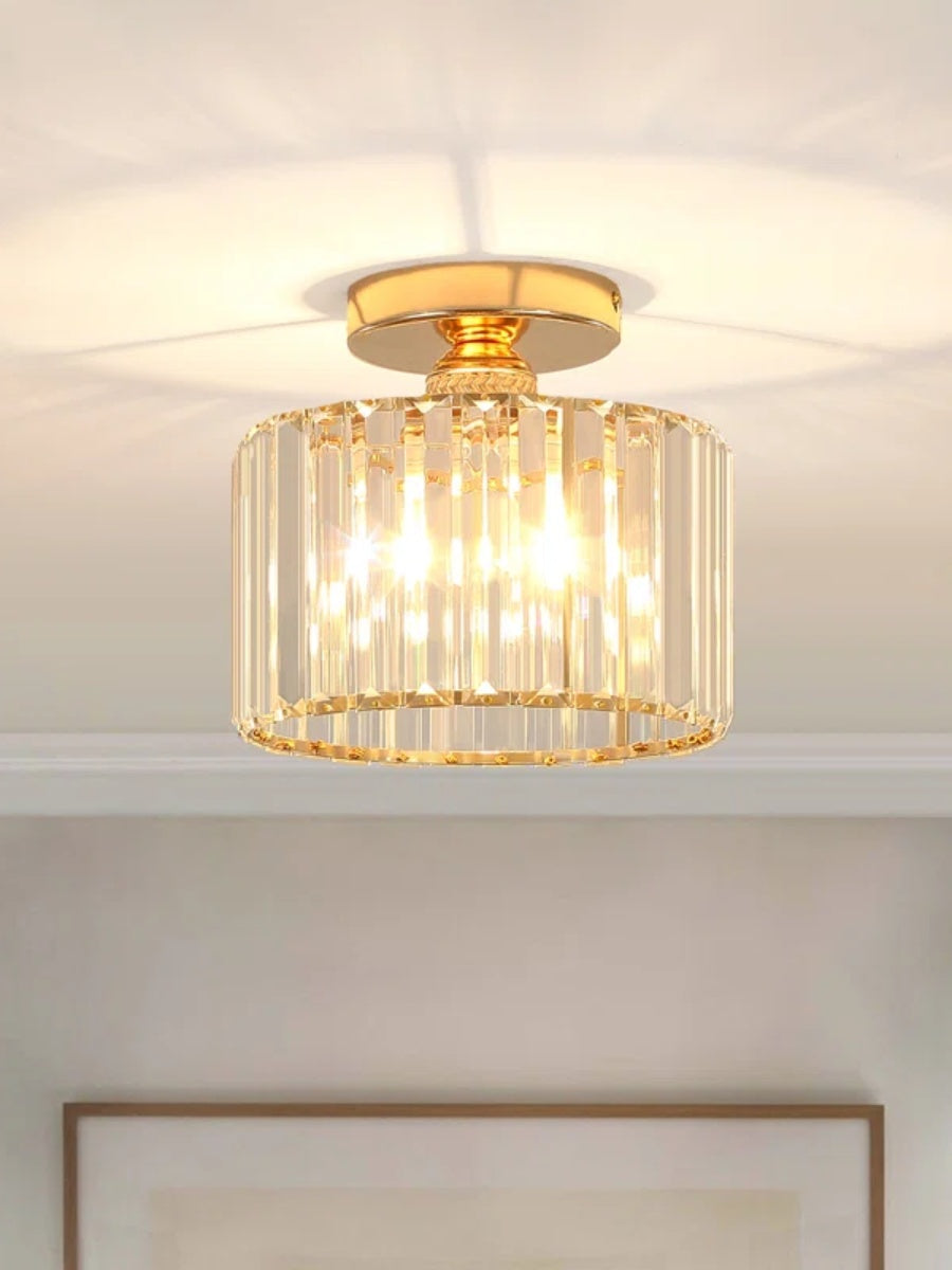 Modern Semi Recessed Crystal Ceiling Lamp