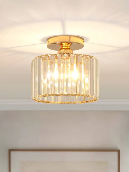 Modern Semi Recessed Crystal Ceiling Lamp