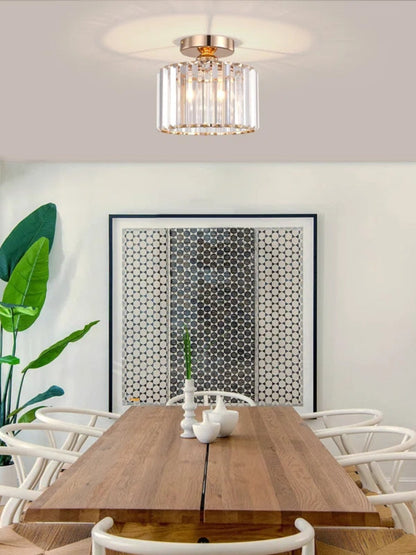 Modern Semi Recessed Crystal Ceiling Lamp