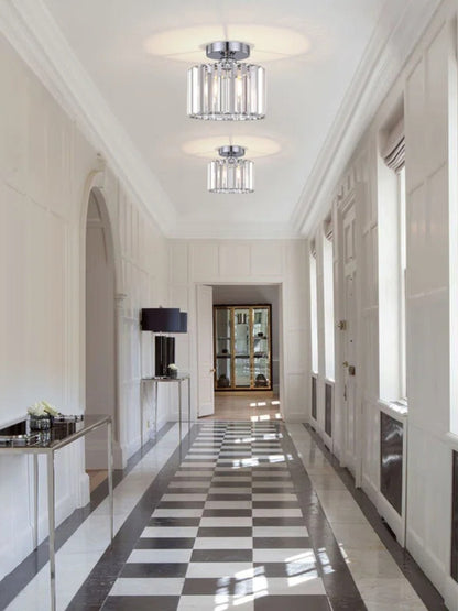 Modern Semi Recessed Crystal Ceiling Lamp