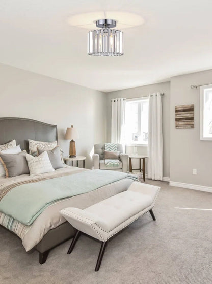 Modern Semi Recessed Crystal Ceiling Lamp