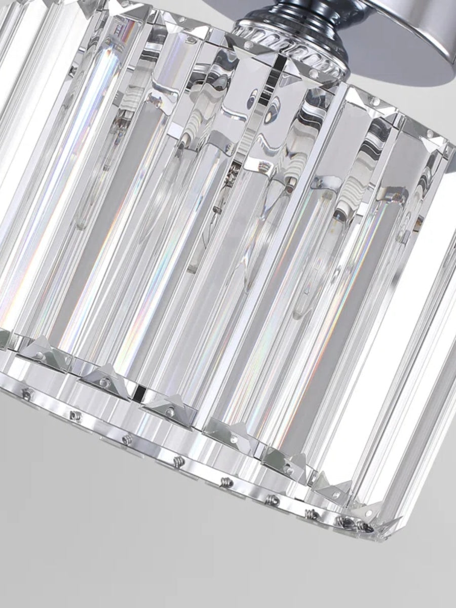 Modern Semi Recessed Crystal Ceiling Lamp