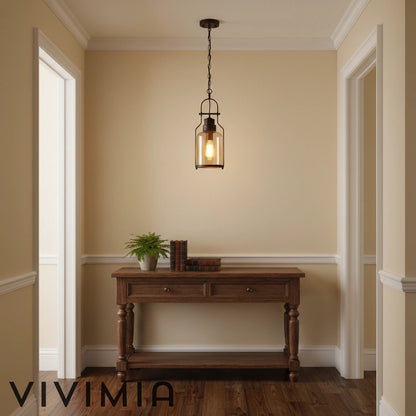 Lirra Vintage Iron Glass Pendant Lamp - Industrial Style Ceiling Lamp for Bars and Homes U20