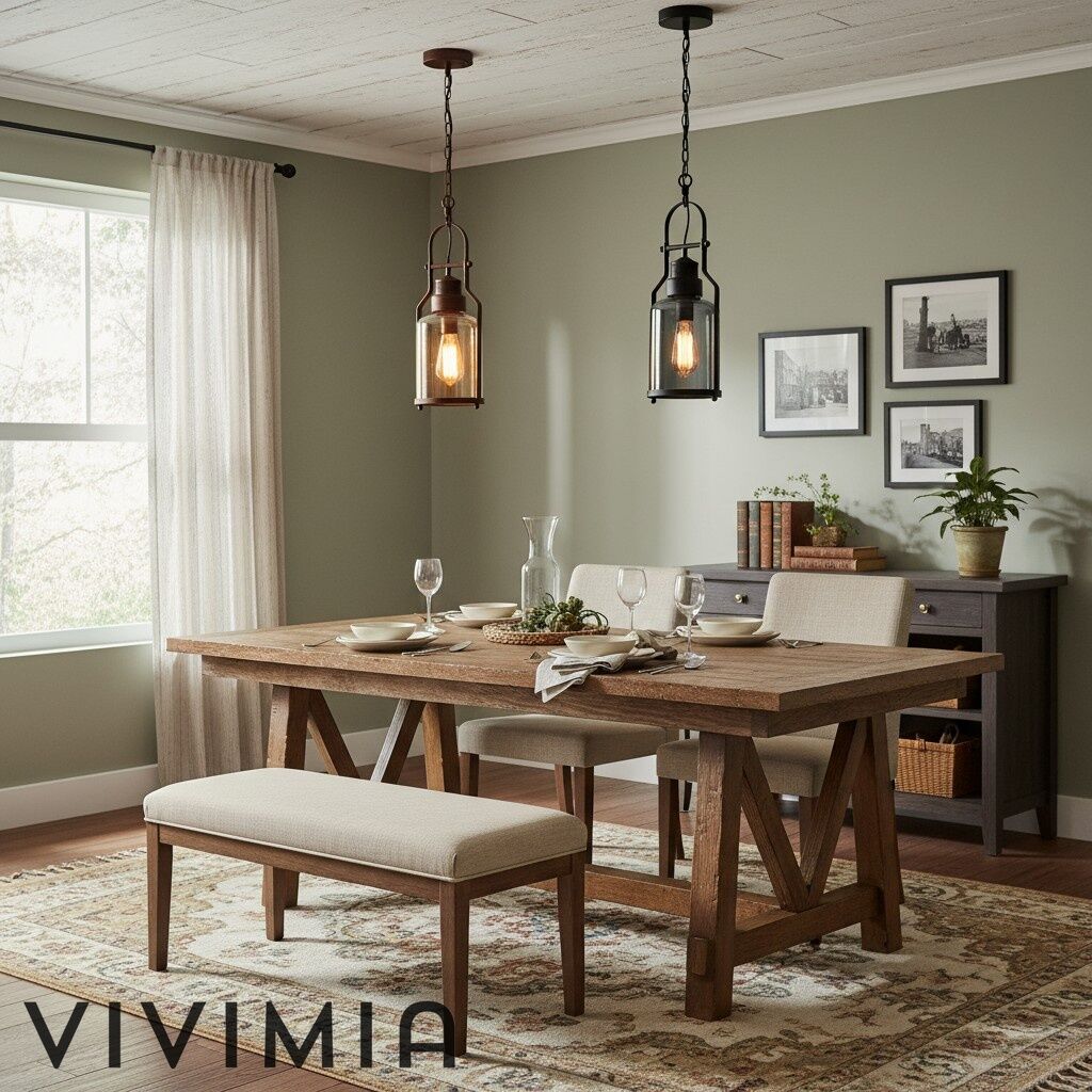 Lirra Vintage Iron Glass Pendant Lamp - Industrial Style Ceiling Lamp for Bars and Homes U20