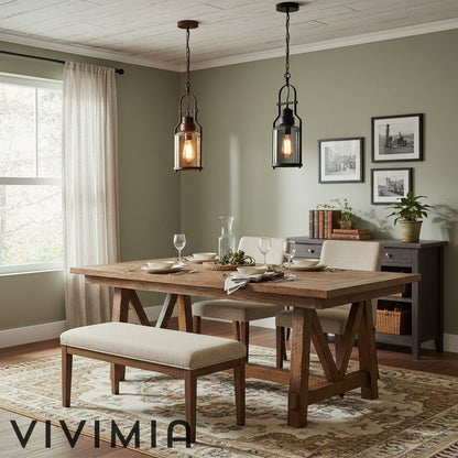 Lirra Vintage Iron Glass Pendant Lamp - Industrial Style Ceiling Lamp for Bars and Homes U20