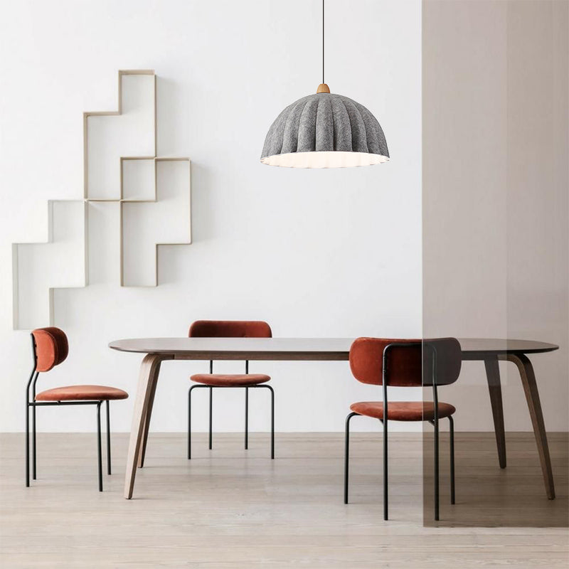 Minimalist Fashion Felt Pendant Lamp With Delightful Neutral Dome-Shaped For Lounge Area 1