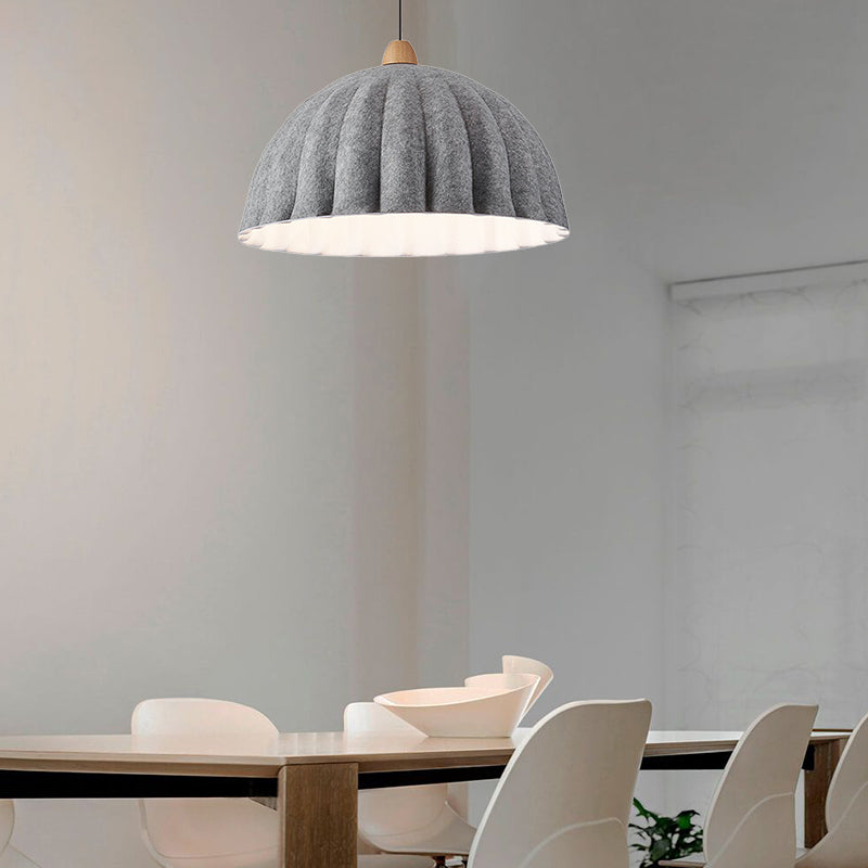 Minimalist Fashion Felt Pendant Lamp With Delightful Neutral Dome-Shaped For Lounge Area 3