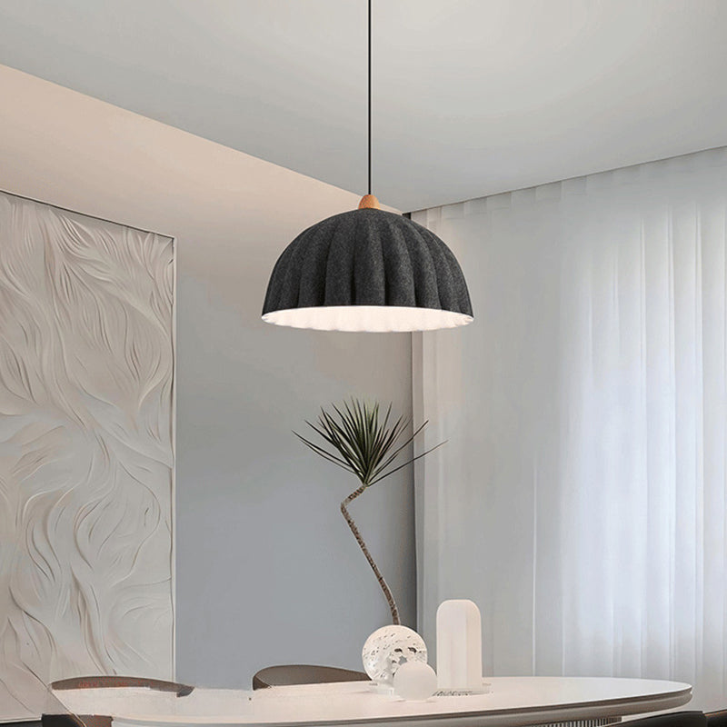 Minimalist Fashion Felt Pendant Lamp With Delightful Neutral Dome-Shaped For Lounge Area 5