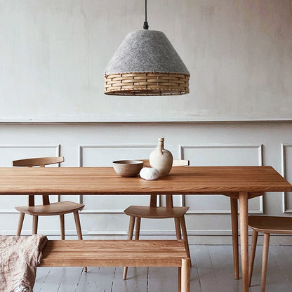 Minimalist Felt Irregular Pendant Lamps With Rattan Art Deco Style For Bedroom And Study 1