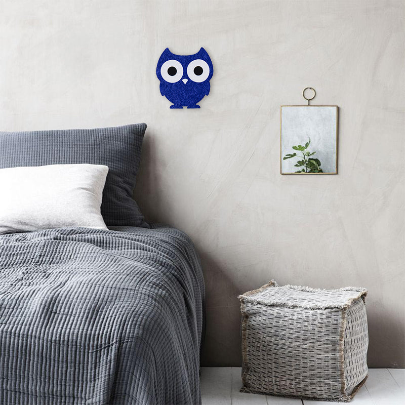 Modern Cute Owl Wall Sconce With Inviting Joyful Dark Blue Felt For Family Room 5