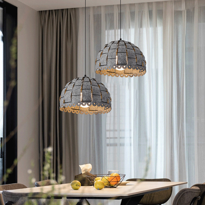 Nordic Artistic Felted Pendant Lamp With Modern Versatile Dome Shape For Dining Room 3