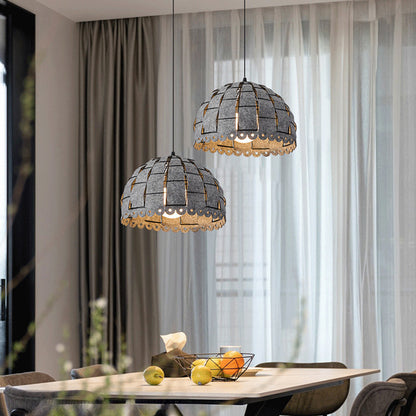 Nordic Artistic Felted Pendant Lamp With Modern Versatile Dome Shape For Dining Room 3