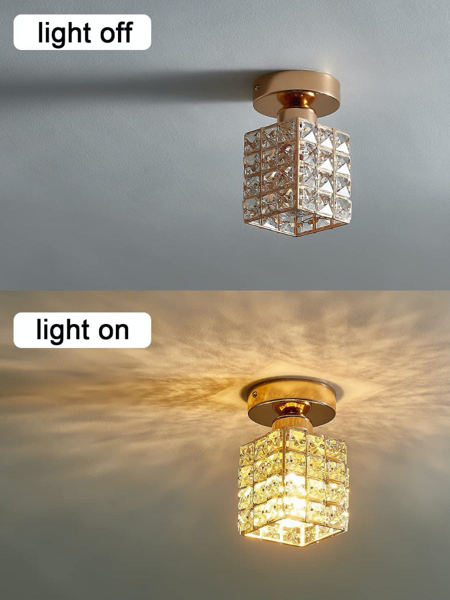 Modern Semi Recessed Crystal Ceiling Lamp