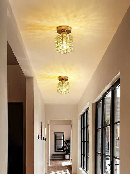 Modern Semi Recessed Crystal Ceiling Lamp