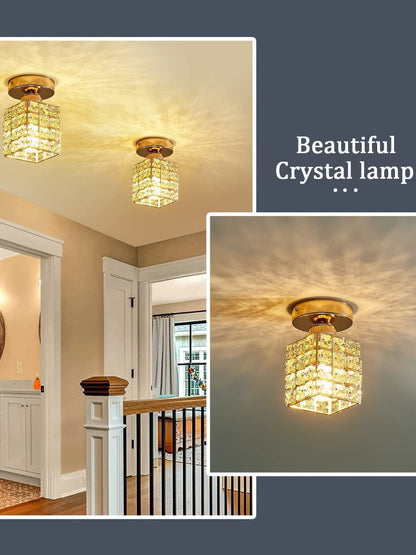 Modern Semi Recessed Crystal Ceiling Lamp