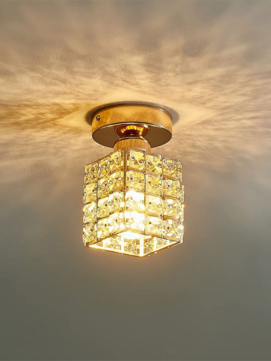 Modern Semi Recessed Crystal Ceiling Lamp