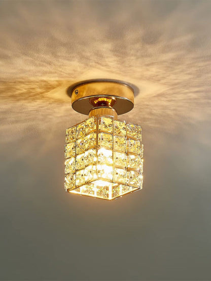 Modern Semi Recessed Crystal Ceiling Lamp