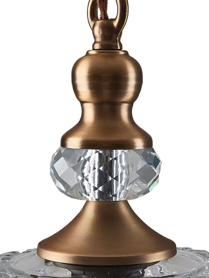 Vintage Messing Klarglas Blume Pendelleuchte für Kücheninsel