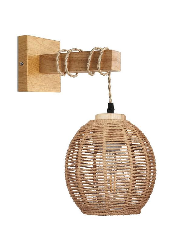 Japanische Vintage Bambus Holz Wandleuchte
