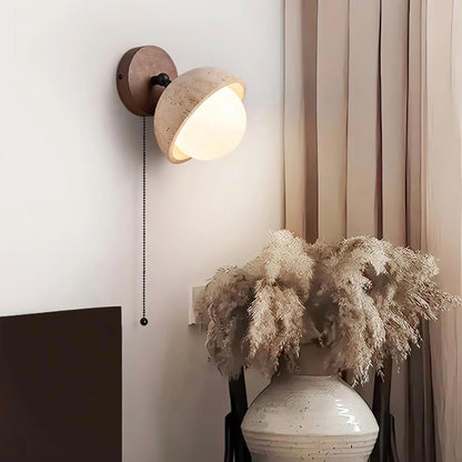 Wabi Sabi Stil Travertin  Halbkugel Wandlampe