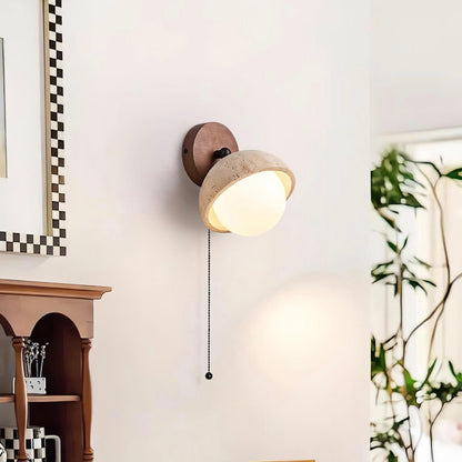 Wabi Sabi Stil Travertin  Halbkugel Wandlampe