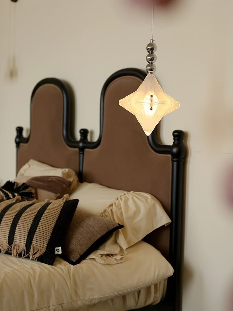 Art Deco Astris Elara Star Pendant Light – Frosted Glass Pendant with Geometric Style