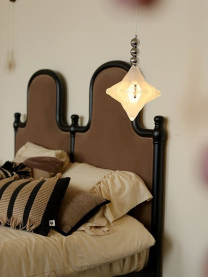 Art Deco Astris Elara Star Pendant Light – Frosted Glass Pendant with Geometric Style