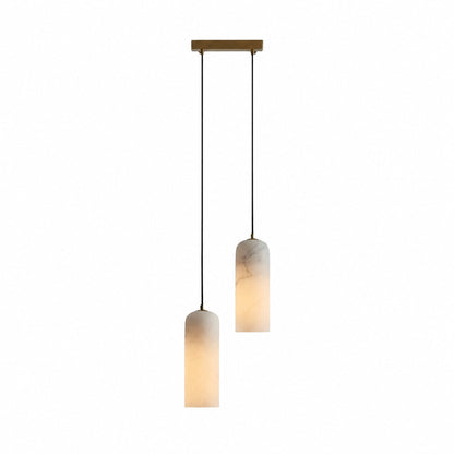 Alabresca Mid Century Alabaster Pendant Light – Multi Head Hanging Lamp for Kitchen Island