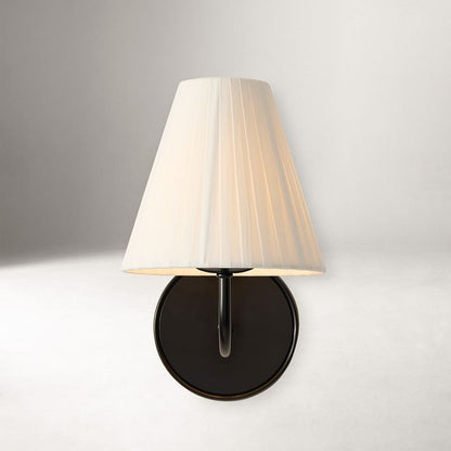 Fibura Contemporary Metal Sconce with Soft Linen Shade Subtle Silhouette for Living Rooms and Corridors