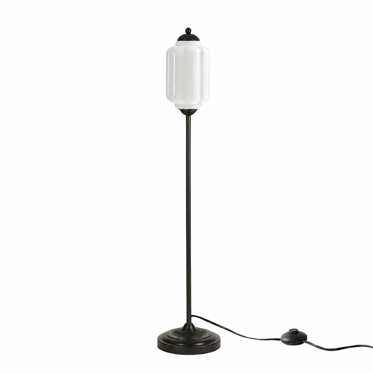 Eloise Textured Glass Pumpkin-Inspired Floor Lamp - Organic Artistry and Retro Style for Living Rooms