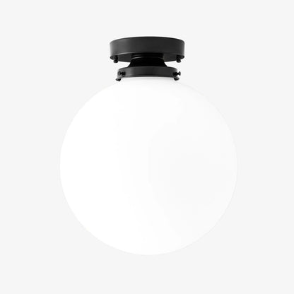 Glorica Glass 12 Inch Globe Ceiling Light - Frosted Glass Art Deco Pendant And Flush Mount