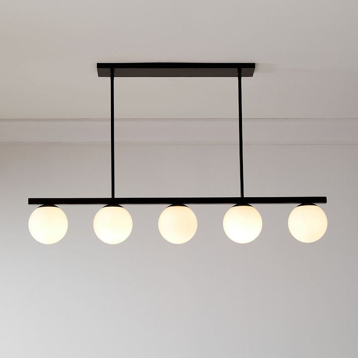 Brelia Round Light Chandelier - Modern Milk Glass Globe Ceiling Light