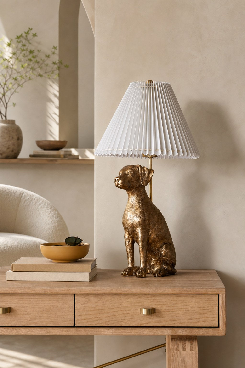 Pawdia Einzigartige Tischlampe – Dekorative Keramik-Tier-Nachttischlampe