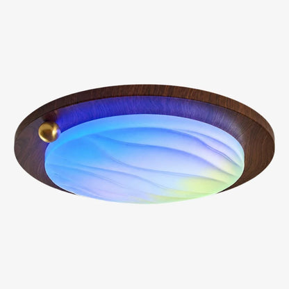 Walnut RGB Dynamic Sky Flush Mount Ceiling Light