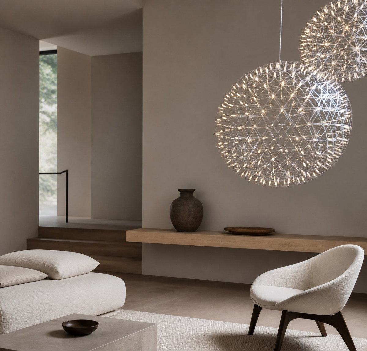 Silver Spark Ball Pendant Light