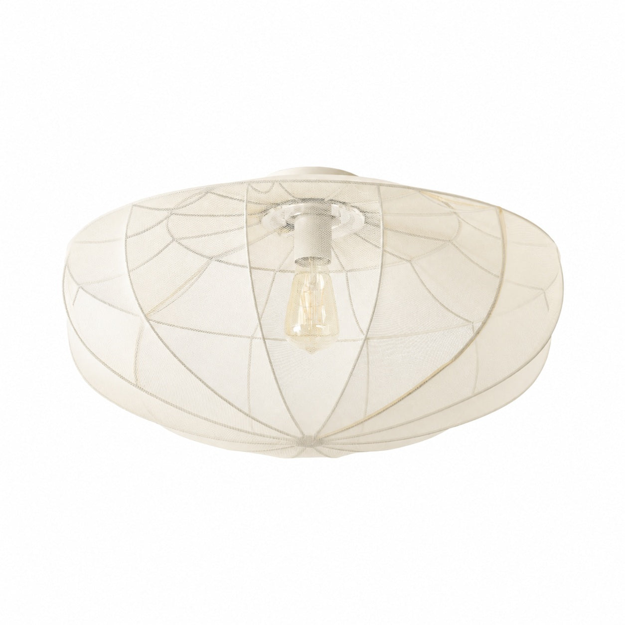 Lumifil Deckenleuchte mit drapiertem Netzgewebe – Boho-Stil-Lampe mit rustikalem, strukturiertem Schirm für Wohnzimmer oder Schlafzimmer