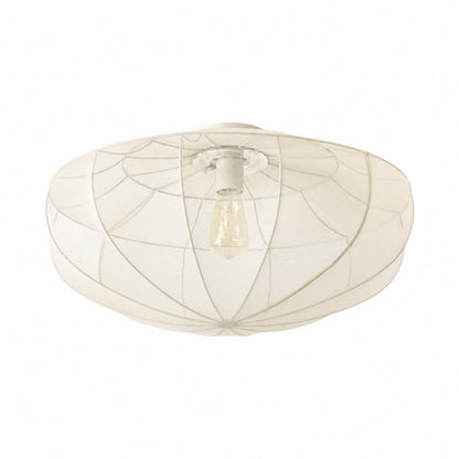 Lumifil Deckenleuchte mit drapiertem Netzgewebe – Boho-Stil-Lampe mit rustikalem, strukturiertem Schirm für Wohnzimmer oder Schlafzimmer