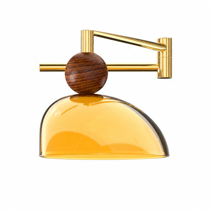 Afterglow Modern Sunset Wall Lamp – Dual Glass Shade Design with Wood-Texture Base